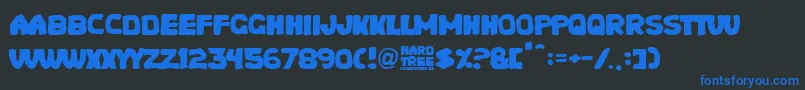Hard Tree Font – Blue Fonts on Black Background
