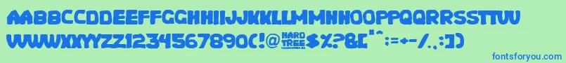 Hard Tree Font – Blue Fonts on Green Background