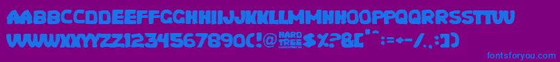 Hard Tree Font – Blue Fonts on Purple Background
