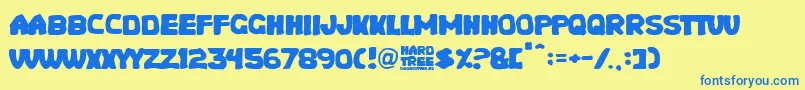 Hard Tree Font – Blue Fonts on Yellow Background