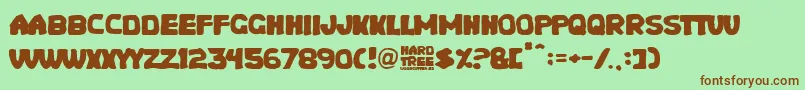 Hard Tree Font – Brown Fonts on Green Background