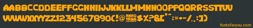 Hard Tree Font – Orange Fonts on Black Background