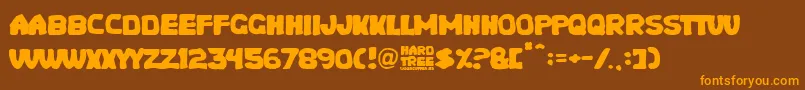Hard Tree Font – Orange Fonts on Brown Background