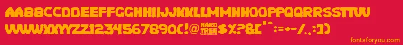 Hard Tree Font – Orange Fonts on Red Background