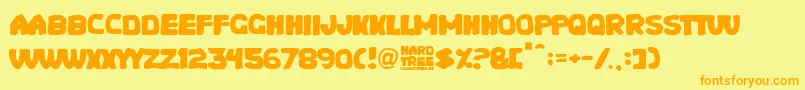 Hard Tree Font – Orange Fonts on Yellow Background