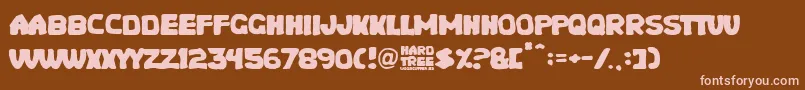 Hard Tree Font – Pink Fonts on Brown Background