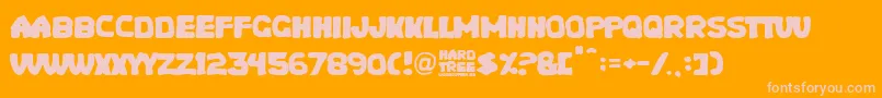 Hard Tree Font – Pink Fonts on Orange Background