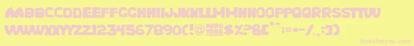 Hard Tree Font – Pink Fonts on Yellow Background