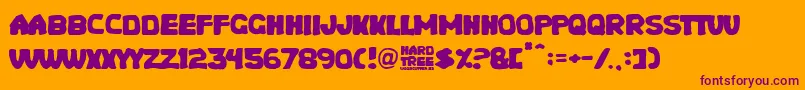 Hard Tree Font – Purple Fonts on Orange Background