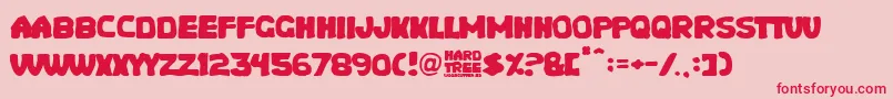 フォントHard Tree – ピンクの背景に赤い文字