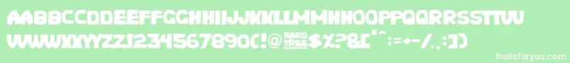 Hard Tree Font – White Fonts on Green Background