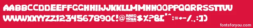 Hard Tree Font – White Fonts on Red Background