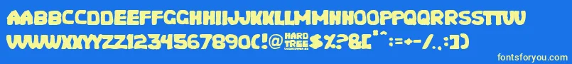フォントHard Tree – 黄色の文字、青い背景