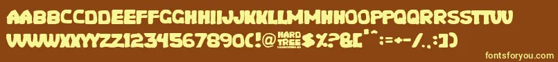 Hard Tree Font – Yellow Fonts on Brown Background
