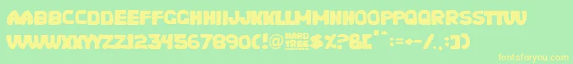 フォントHard Tree – 黄色の文字が緑の背景にあります