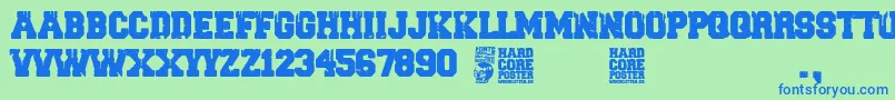 HARDCORE POSTER Font – Blue Fonts on Green Background
