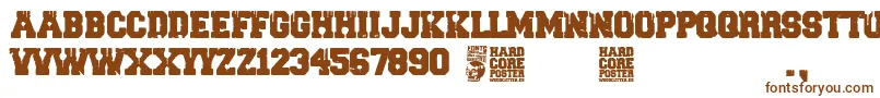 HARDCORE POSTER Font – Brown Fonts on White Background