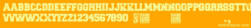 HARDCORE POSTER Font – Yellow Fonts on Orange Background