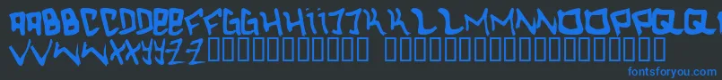 hardcore Font – Blue Fonts on Black Background