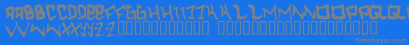 フォントhardcore – 青い背景に灰色の文字