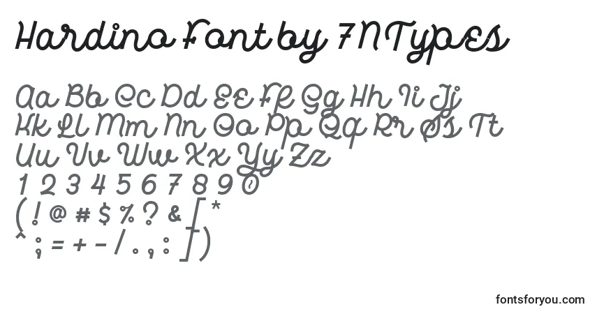 Schriftart Hardino Font by 7NTypes – Alphabet, Zahlen, spezielle Symbole