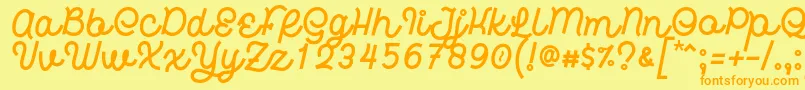 Hardino Font by 7NTypes Font – Orange Fonts on Yellow Background