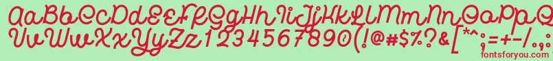 フォントHardino Font by 7NTypes – 赤い文字の緑の背景