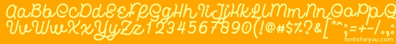 フォントHardino Font by 7NTypes – オレンジの背景に黄色の文字