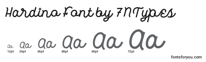 Размеры шрифта Hardino Font by 7NTypes