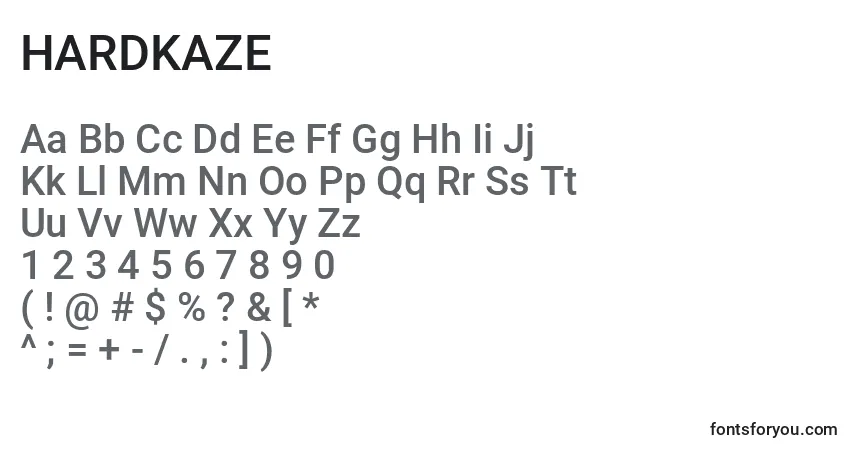 Schriftart HARDKAZE (129054) – Alphabet, Zahlen, spezielle Symbole