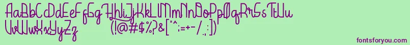 Шрифт HardolynDemo – фиолетовые шрифты на зелёном фоне