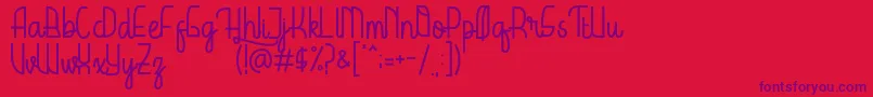 HardolynDemo-Schriftart – Violette Schriften auf rotem Hintergrund