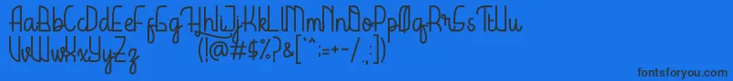 Шрифт HardolynDemo – чёрные шрифты на синем фоне