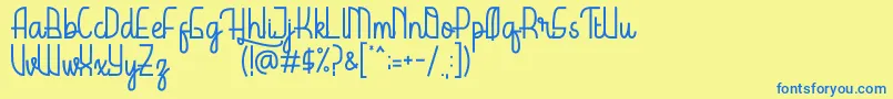 HardolynDemo Font – Blue Fonts on Yellow Background