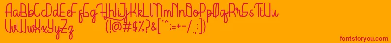 HardolynDemo-fontti – punaiset fontit oranssilla taustalla