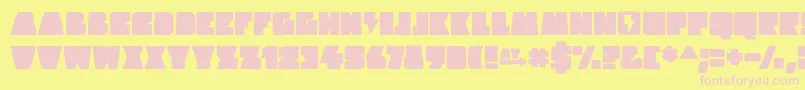 Czcionka hardrockkids – różowe czcionki na żółtym tle