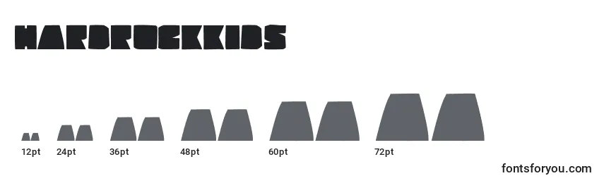 Размеры шрифта Hardrockkids