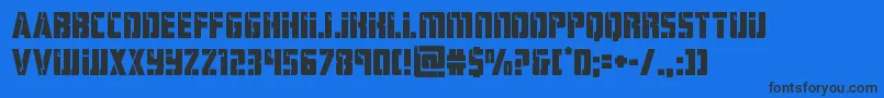 フォントhardscience – 黒い文字の青い背景