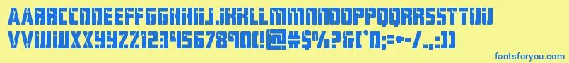 hardscience Font – Blue Fonts on Yellow Background