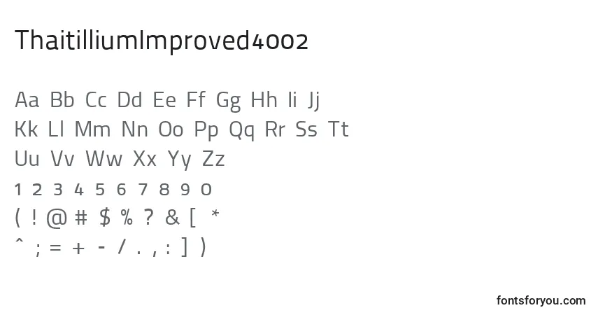 Шрифт ThaitilliumImproved4002 – алфавит, цифры, специальные символы