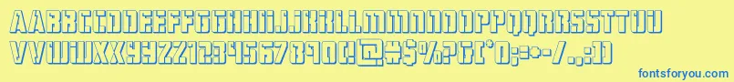 hardscience3d Font – Blue Fonts on Yellow Background