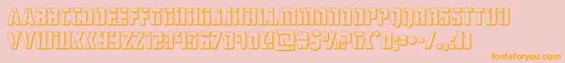 hardscience3d-Schriftart – Orangefarbene Schriften auf rosa Hintergrund