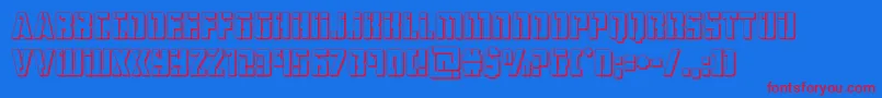 フォントhardscience3d – 赤い文字の青い背景