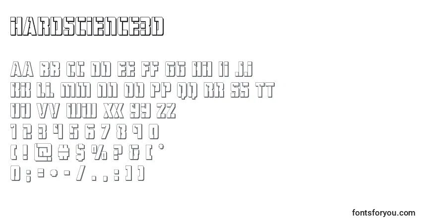 Schriftart Hardscience3d (129061) – Alphabet, Zahlen, spezielle Symbole