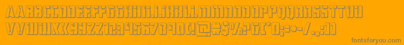 hardscience3d-Schriftart – Graue Schriften auf orangefarbenem Hintergrund