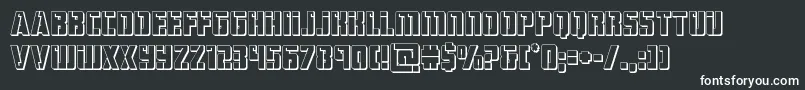 hardscience3d-fontti – valkoiset fontit mustalla taustalla