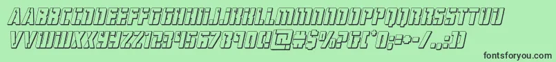 hardscience3dital Font – Black Fonts on Green Background