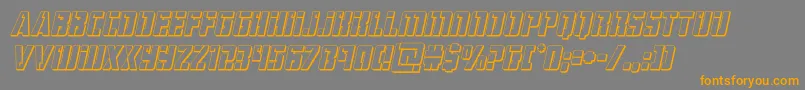 Czcionka hardscience3dital – pomarańczowe czcionki na szarym tle