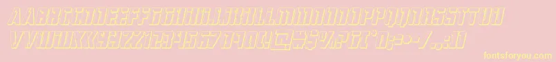 hardscience3dital Font – Yellow Fonts on Pink Background