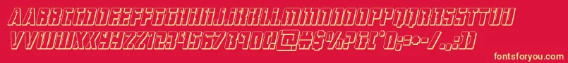 hardscience3dital Font – Yellow Fonts on Red Background